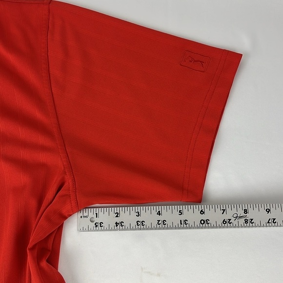 Men’s PGA Tour Golf Polo Vertical Striped Shirt XL Red - Picture 8 of 13